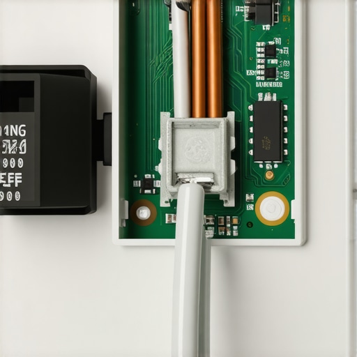 Internal components of a smart plug Close-up of smart plug circuitry and relay board