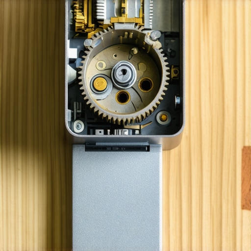 Internal gears of a smart lock Close-up of smart lock internal components and gears