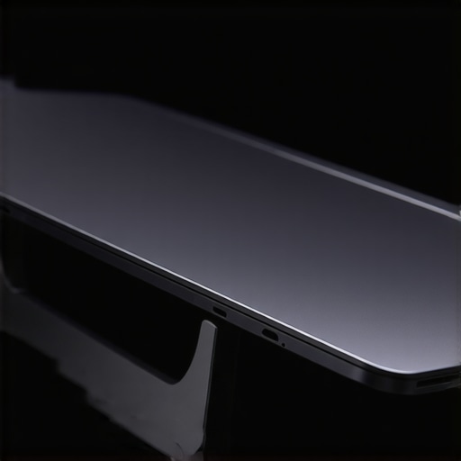 Close-up of laptop on metallic stand with rubber protective pads to prevent static