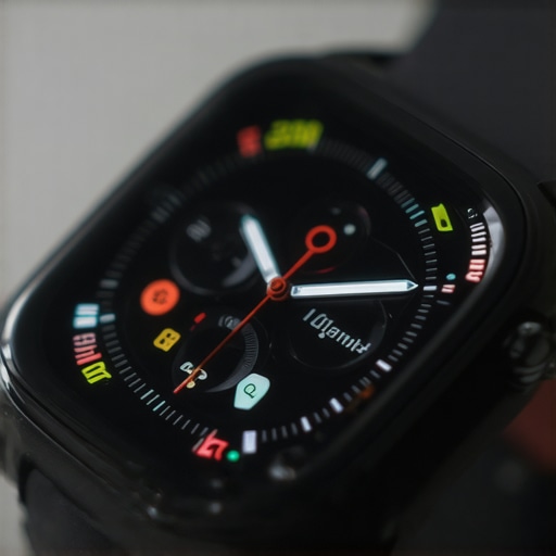 A close up photo of a dirty smartwatch sensor showing how debris impacts performance.