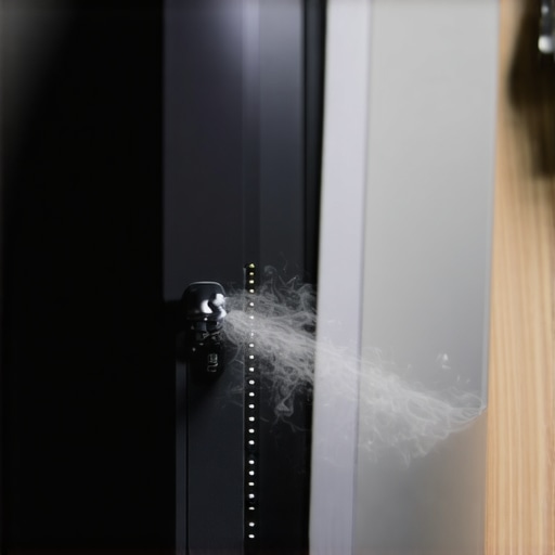 A person using an electric duster to clean laptop vents to prevent overheating.