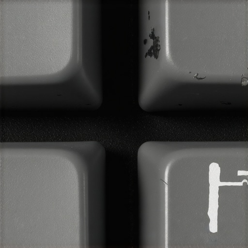 Close-up showing the difference between matte and shiny keyboard keys due to skin oil damage.