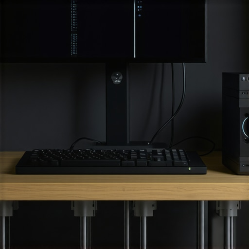 Optimized Smart Home Office Maintenance Professional workstation with organized smart devices and power management solutions