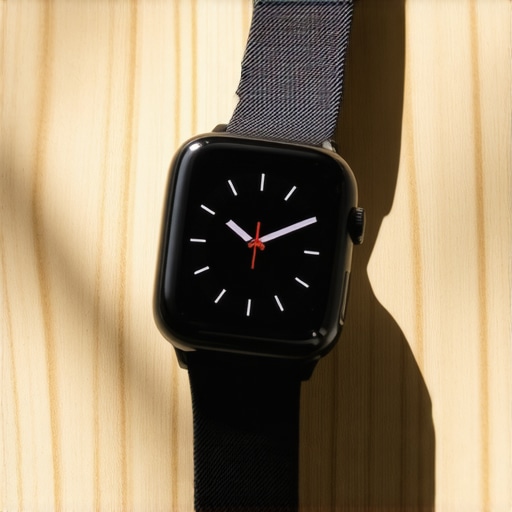 Close-up of a high-performance smartwatch with a simple watch face to prevent lag.