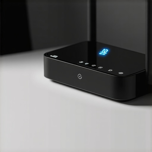 Diagram-style illustration of a smart home network showing low latency communication between a router and a doorbell.
