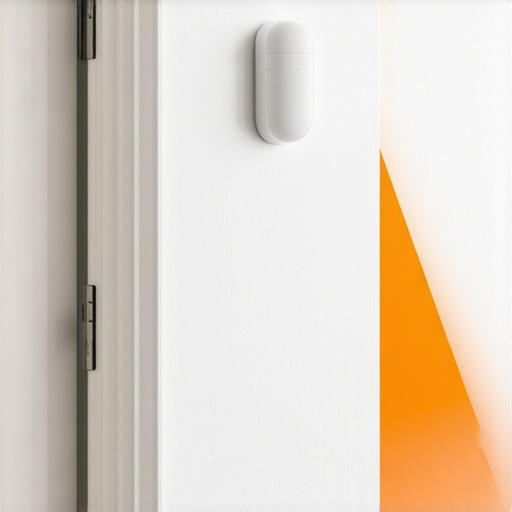High-mounted smart motion sensor with a pet-immune detection zone illustration