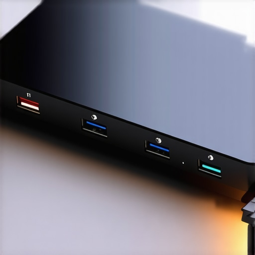 A high-performance USB-C hub showing signs of heat stress from multiple connected devices.