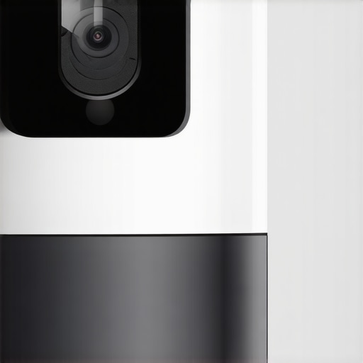 A smart home camera with a physical privacy shutter being closed by a hand to ensure privacy.