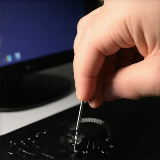 Close up of laptop fan cleaning in a home office