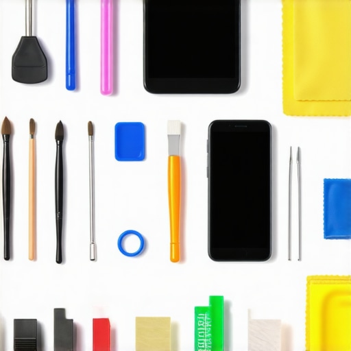 Professional Electronics Maintenance Kit A collection of precision screwdrivers, spudgers, and cleaning tools for smartphone repair.