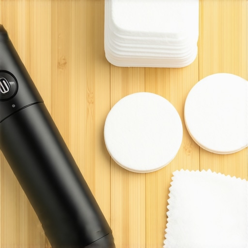 Professional Optical Cleaning Kit for Tech Gear Close up of air blaster and specialized cleaning pads for smartphone lenses and wearables.
