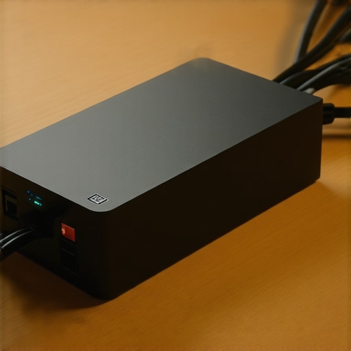 A Furman power conditioner on a desk showing organized cable management and status indicators.