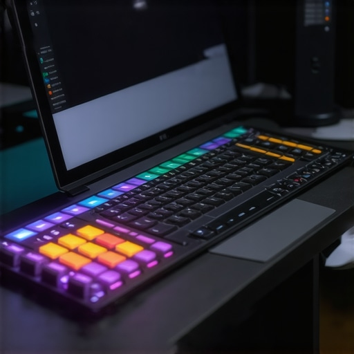 A tablet used as a dedicated control surface for video editing next to a laptop.