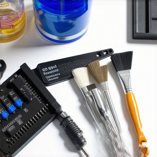 High-end tools for electronics repair and keyboard maintenance on a clean workspace.