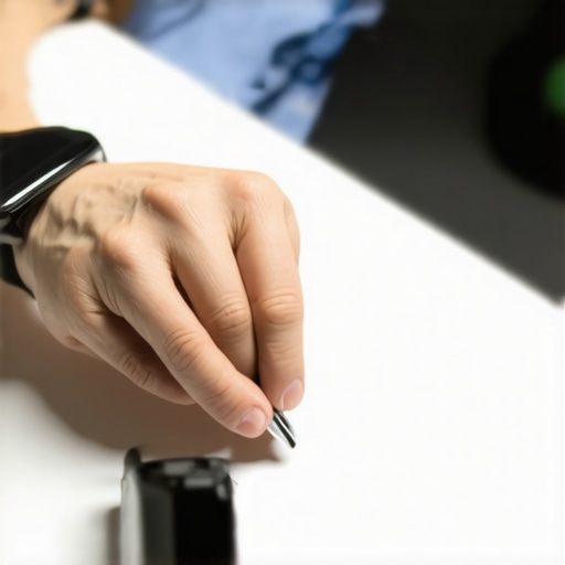 Professional polishing of a smartwatch display A close-up view of the hand-polishing process for a wearable device screen.