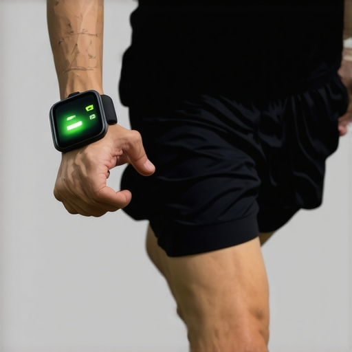 Close-up of a smartwatch worn on the forearm to avoid cadence lock during a run.