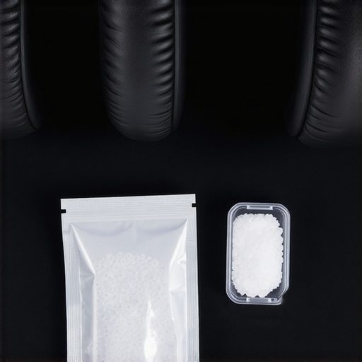 Proper tech gear storage with silica gel A premium gaming headset stored safely in a dry drawer with silica gel packets to prevent peeling.