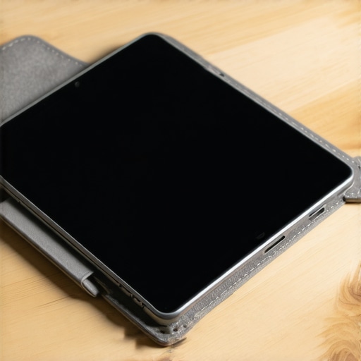 A tablet being removed from a thick leather case to prevent screen thermal dimming