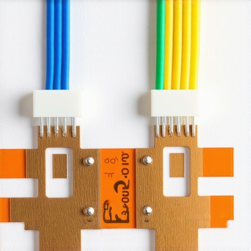 A close-up view of a technician's hands using a plastic bridge connector to join two sections of an RGB LED light strip.