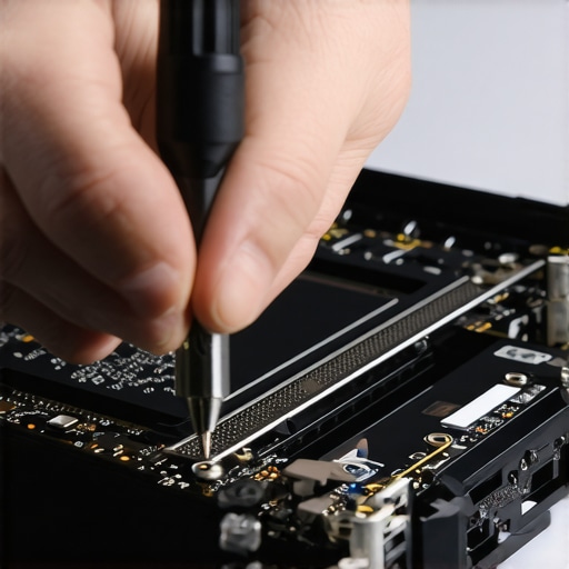 Tightening a laptop hinge with a precision screwdriver