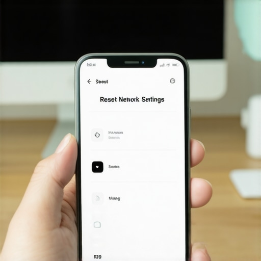 Resetting Smartphone Network Settings A person navigating to the reset network settings menu on their phone to fix signal issues.