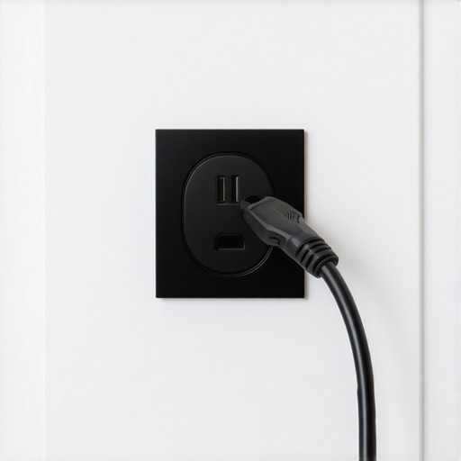 A high-quality smart plug plugged directly into a modern wall outlet to prevent relay clicking issues.