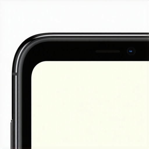 Smartphone Proximity and Ambient Light Sensor Detail Close-up of a smartphone's upper sensors located near the earpiece.