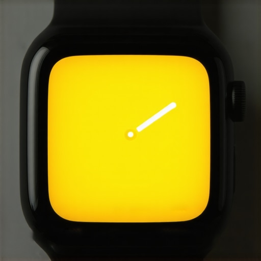 Close up of a smartwatch screen showing how to adjust color temperature from yellow to blue.