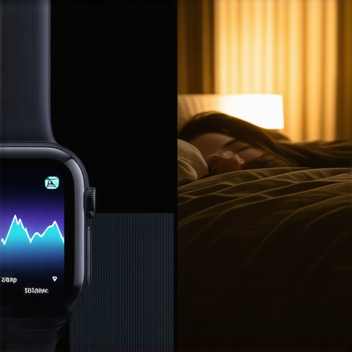 Close up of a smartwatch displaying sleep stages and heart rate variability graphs