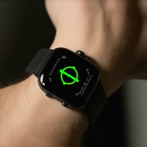 Smartwatch heart rate sensor glowing during workout Visualizing how optical sensors interact with skin during exercise