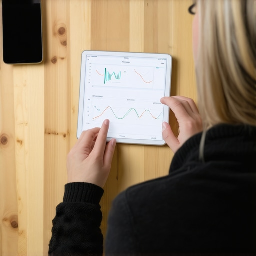 Close up of a tablet screen showing sensor movement graphs