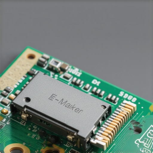 Macro view of the internal E-Marker chip that regulates power in high-wattage USB-C cables.