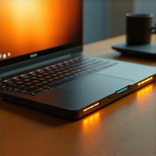 The Hidden Danger of Hub Overheating Thermal stress visualization of a laptop connected to a high-wattage USB-C hub.
