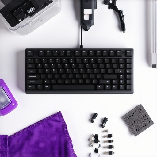 Cleaning mechanical keyboard parts in an ultrasonic cleaner on a tech workbench