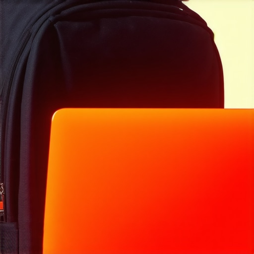 The hidden danger of laptop overheating in bags A thermal visualization of a laptop overheating inside a backpack.