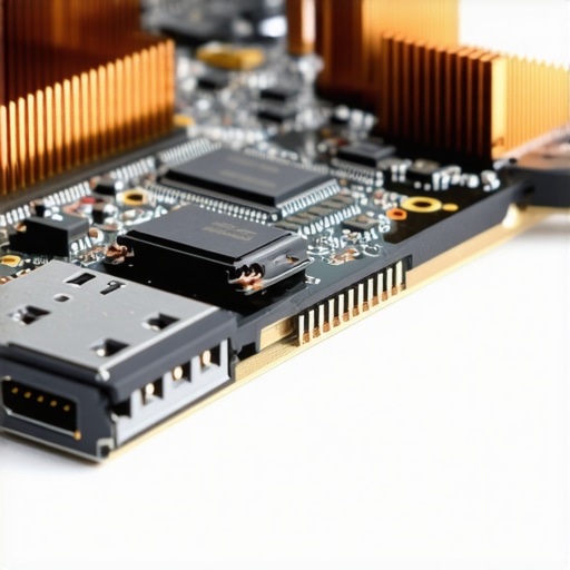 Macro view of a USB-C hub circuit board showing thermal management components.