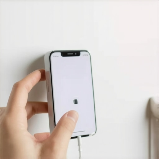 Troubleshooting a smart plug with a mobile app Close-up of a person configuring a smart plug via a smartphone app to stop clicking noises.