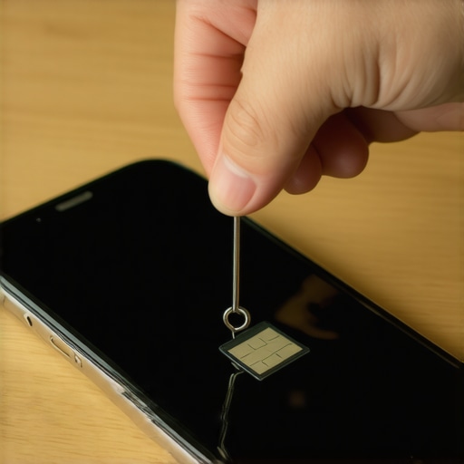 Using a Paperclip as a SIM Tool Close-up of a paperclip being used to open a smartphone SIM tray safely.
