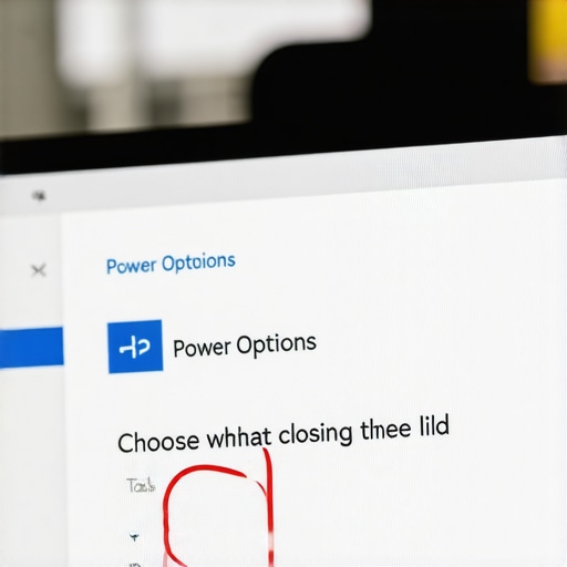 Screenshot of Windows Power Options menu showing how to change the lid close action to Hibernate.