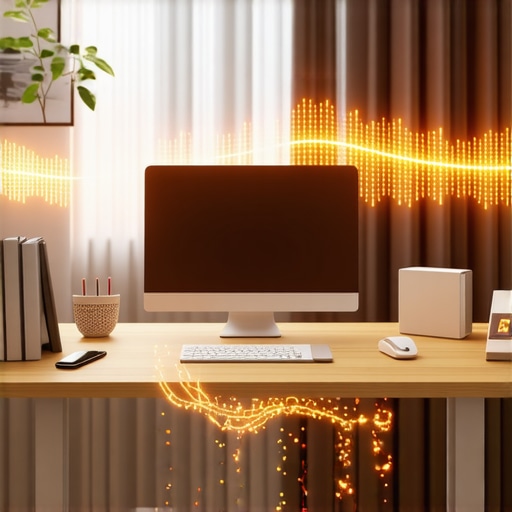 Visualization of WiFi signal interference in a modern home office setup